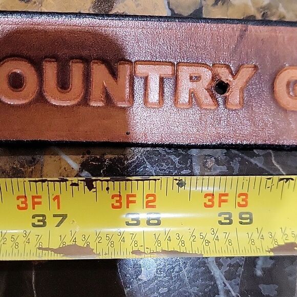 BROWN TAN LEATHER TOOLED Stamped Country Girl "Betty" Horses 50'L - Picture 12 of 13